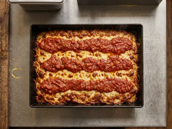 Teglia di pizza Detroit intera