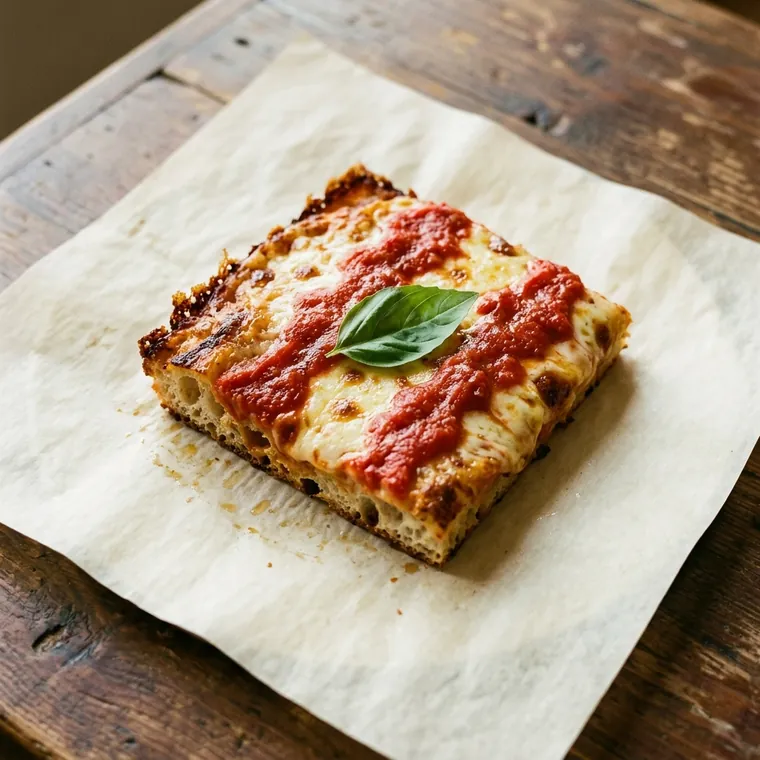 Pizza Detroit Margherita Brick: pomodoro, fiordilatte e basilico